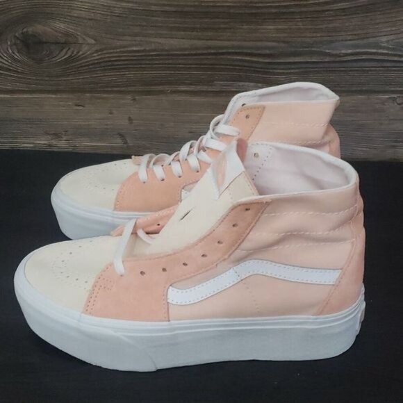 New Vans Sk8 Hi Peach Pink High Tops Platform Sneakers Skater Festival Girly - Picture 7 of 10